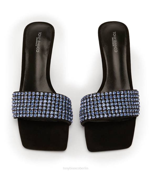 niedrige Absätze| de Tony Bianco Frauen Amos Heels Kristallblau/schwarzes Wildleder 4624291